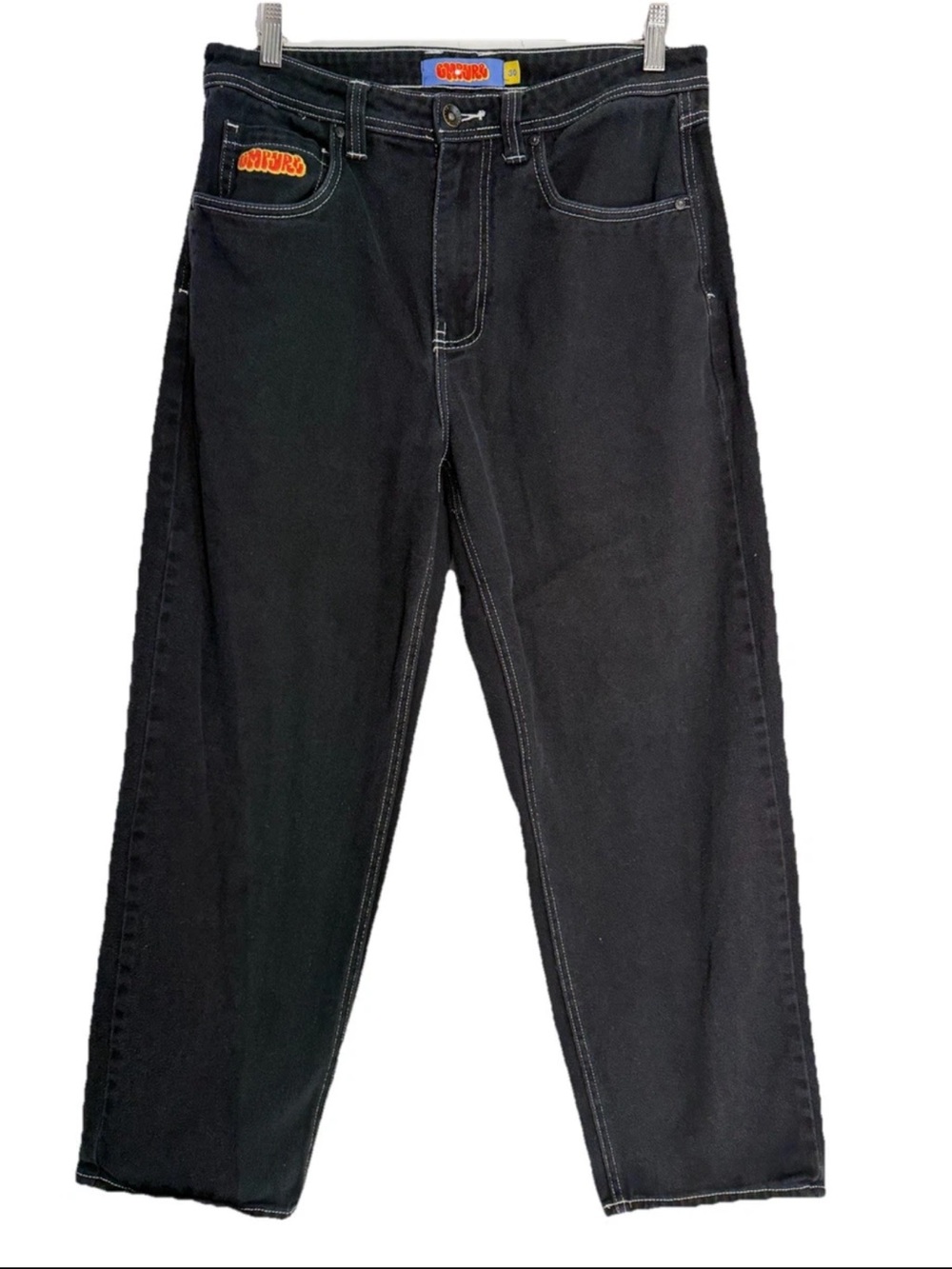 Empyre Black Relaxed Fit Baggy Skate Corduroy Pants Size 30x28 Black Grunge Y2k